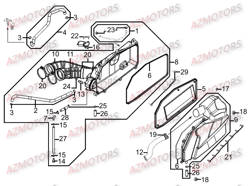 Boite A Air KYMCO Pièces Scooter Kymco MY ROAD 700I 4T EURO III

