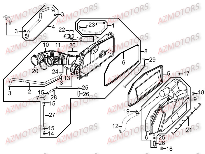 BOITE_A_AIR KYMCO Pièces Scooter Kymco MY ROAD 700I 4T EURO III