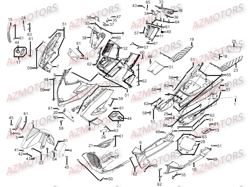 CARENAGES_AVANT_2 KYMCO Pièces Scooter Kymco MY ROAD 700I 4T EURO III