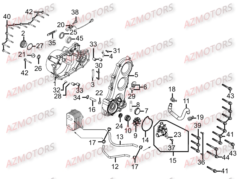 Carter Pompe A Eau KYMCO Pièces Scooter Kymco MY ROAD 700I 4T EURO III
