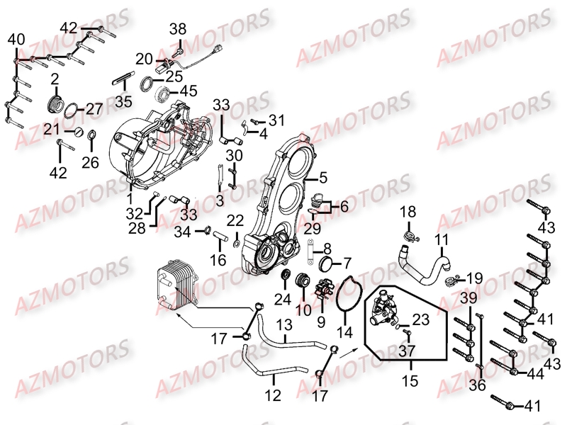 CARTER POMPE A EAU KYMCO MYROAD 700 ABS