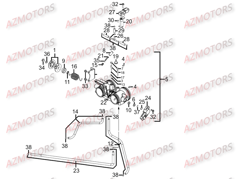 CORPS_DE_PAPILLON KYMCO Pièces Scooter Kymco MY ROAD 700I 4T EURO III