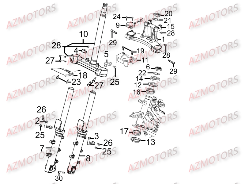 Fourche KYMCO Pièces Scooter Kymco MY ROAD 700I 4T EURO III
