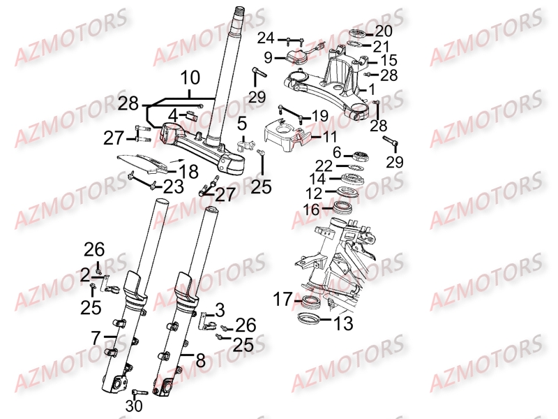 FOURCHE KYMCO Pièces Scooter Kymco MY ROAD 700I 4T EURO III