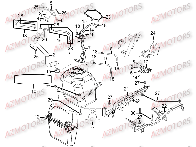 Reservoir A Carburant KYMCO Pièces Scooter Kymco MY ROAD 700I 4T EURO III
