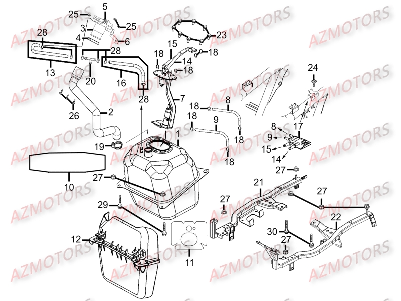 RESERVOIR A CARBURANT pour MYROAD 700 ABS