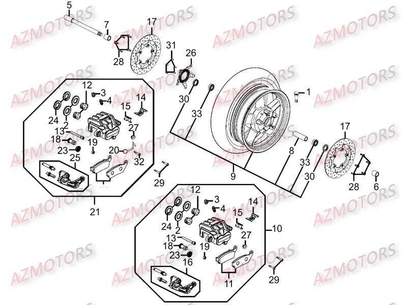 Roue Avant KYMCO Pièces Scooter Kymco MY ROAD 700I 4T EURO III
