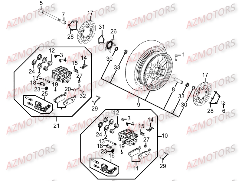 ROUE AVANT pour MYROAD 700 ABS