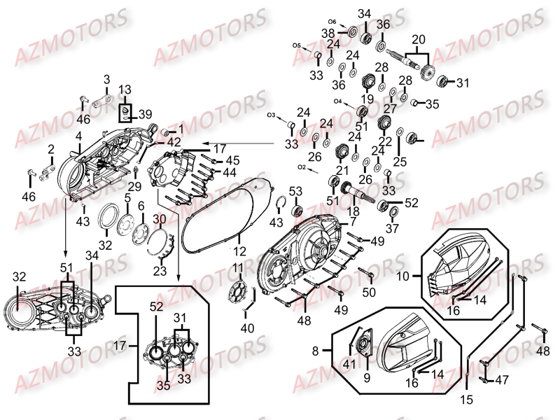 Transmission KYMCO Pièces Scooter Kymco MY ROAD 700I 4T EURO III
