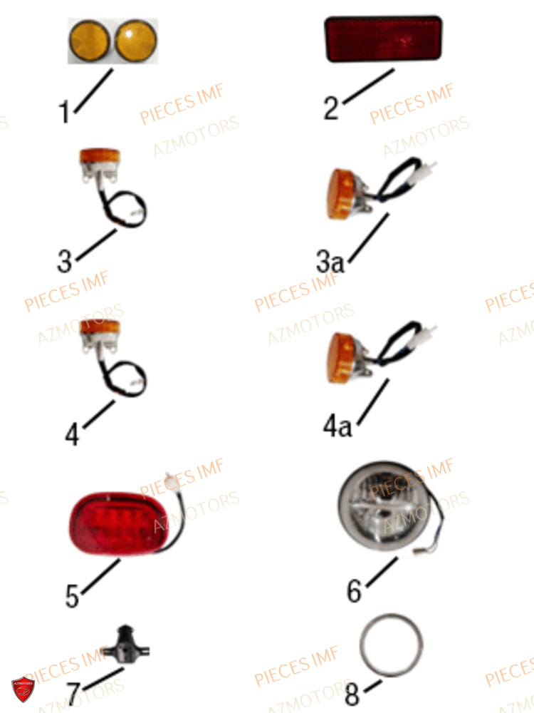 Eclairage AZMOTORS PIECES NAXOS EURO 5