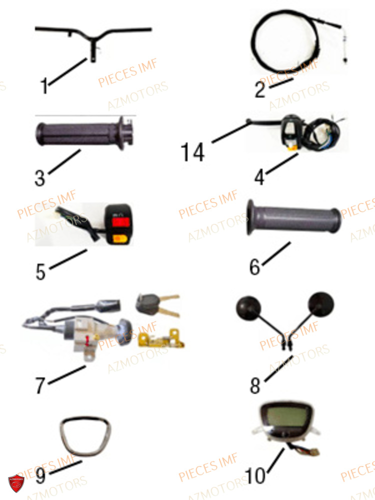 Guidon Et Commandes AZMOTORS PIECES NAXOS EURO 5