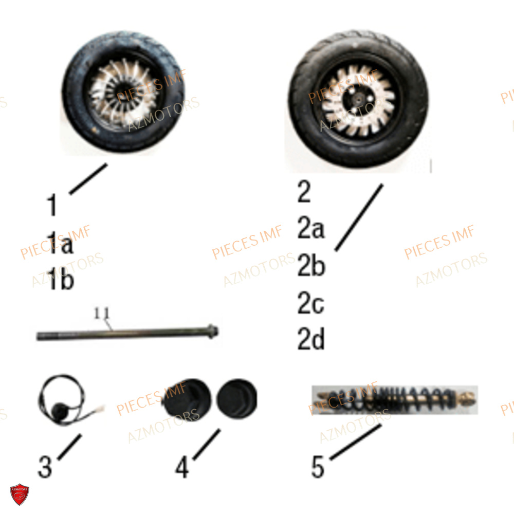 Roues AZMOTORS PIECES NAXOS EURO 5