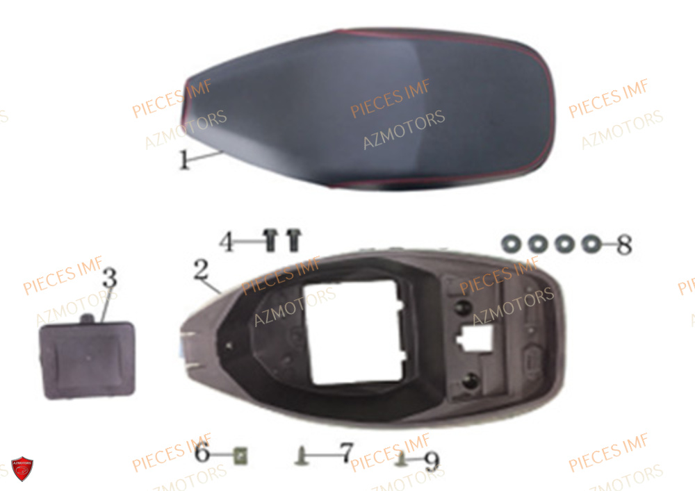 Coffre Et Selle AZMOTORS PIECES NEWPACH 4T 12P EURO 4