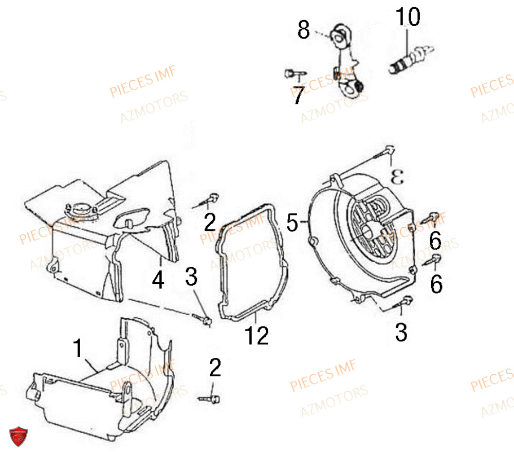 Coiffe De Cylindre AZMOTORS PIECES NEWPACH 4T 12P EURO 4