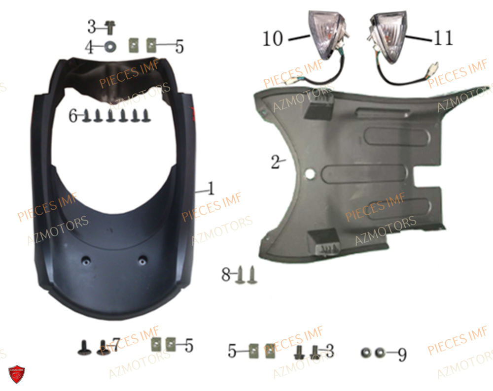 Face Avant Et Sabot AZMOTORS PIECES NEWPACH 4T 12P EURO 4