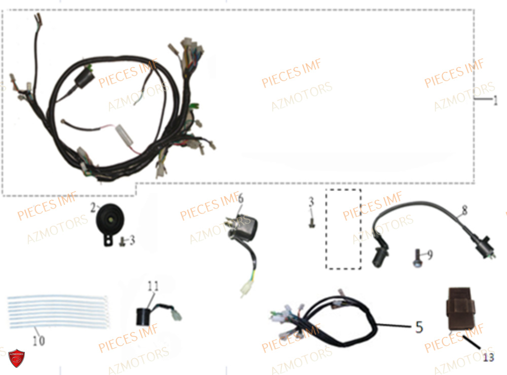 Faisceaux AZMOTORS PIECES NEWPACH 4T 12P EURO 4
