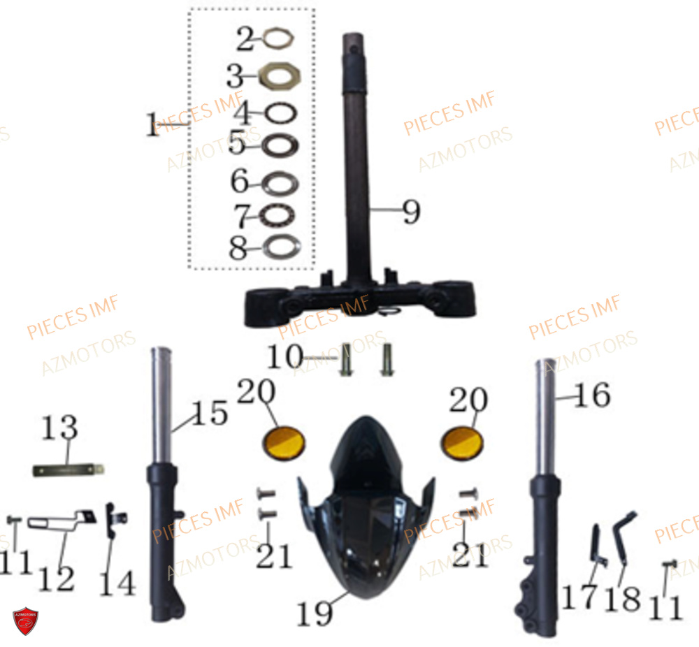 Fourche AZMOTORS PIECES NEWPACH 4T 12P EURO 4