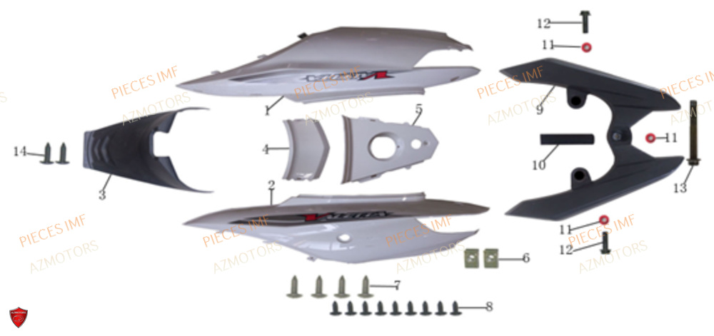 Carenages AZMOTORS PIECES NEWPACH 4T 12P EURO 5