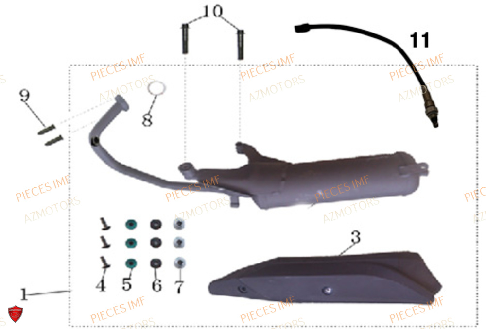 Echappement AZMOTORS PIECES NEWPACH 4T 12P EURO 5