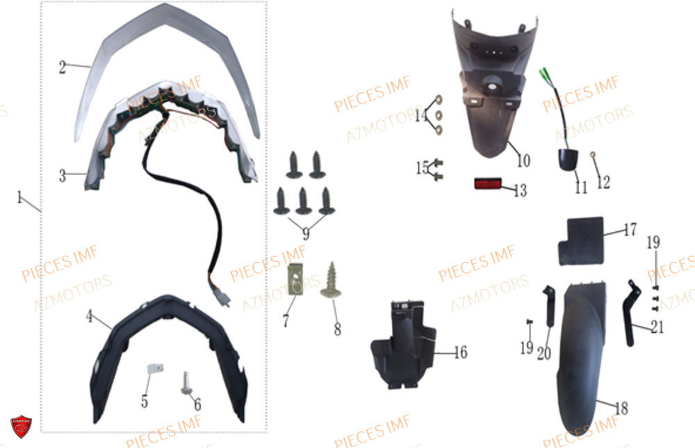 Feu Arriere AZMOTORS PIECES NEWPACH 4T 12P EURO 5