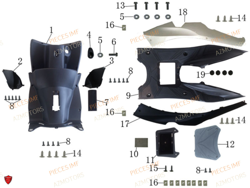 Tablier Et Plancher AZMOTORS PIECES NEWPACH 4T 12P EURO 5