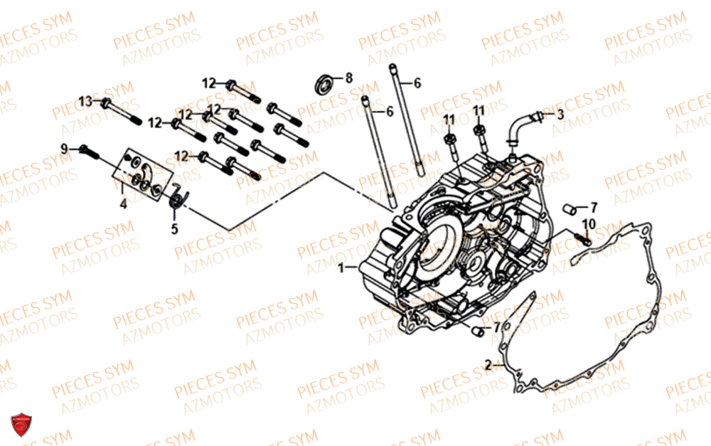 Carter Droit SYM Pièces NH-T 125I - MG12B1-EU (2019)