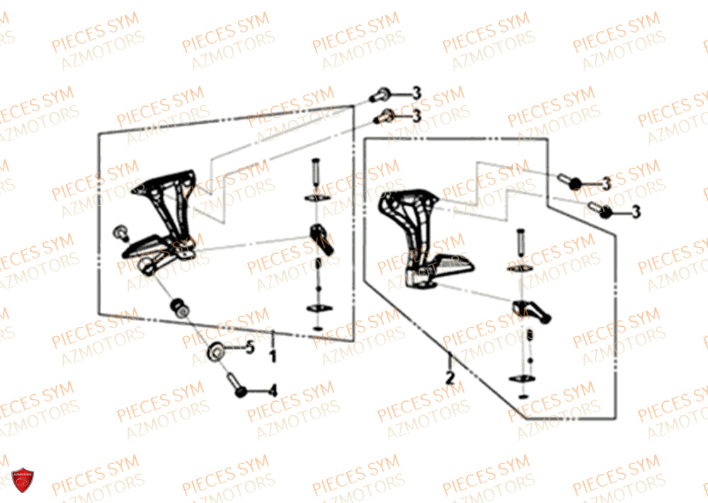 Cale Pieds Passager SYM Pièces NH-X 125I - ME12B1-EU (2019)