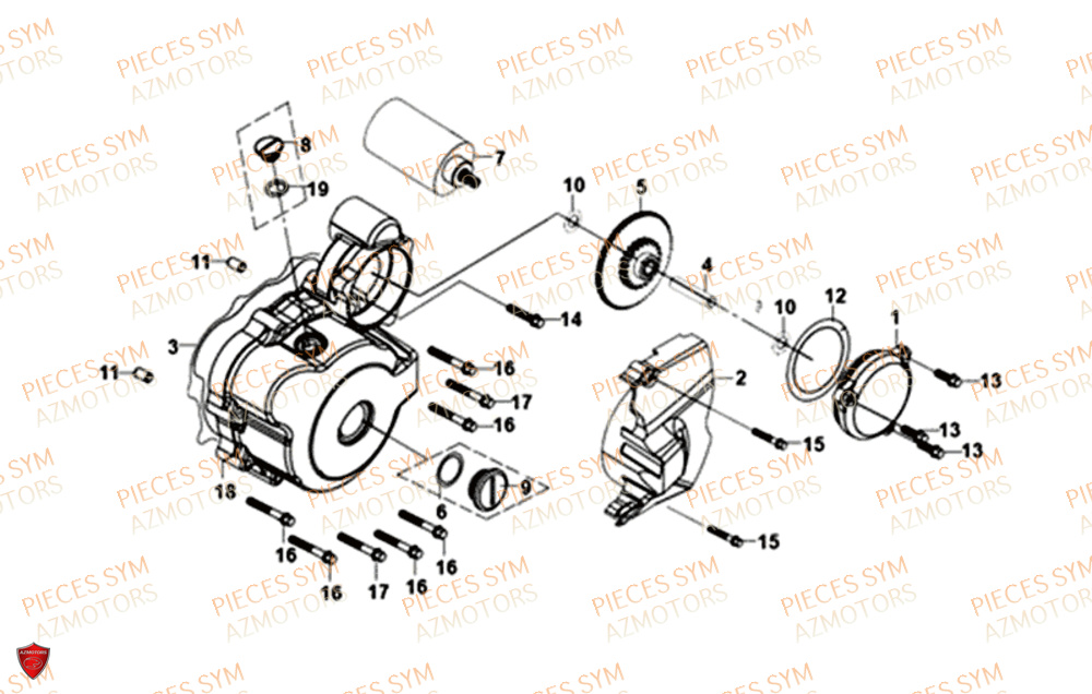 Couvercle De Carter Gauche SYM Pièces NH-X 125I - ME12B1-EU (2019)