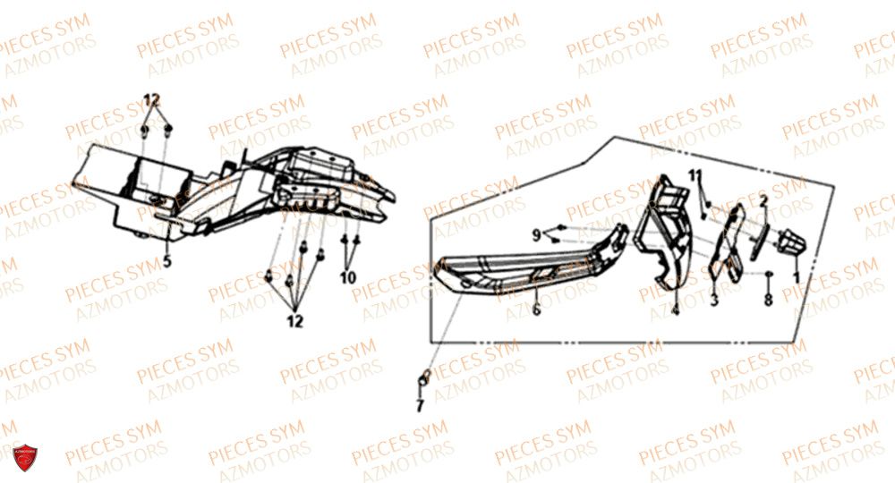 Pare Boue SYM Pièces NH-X 125I - ME12B1-EU (2019)