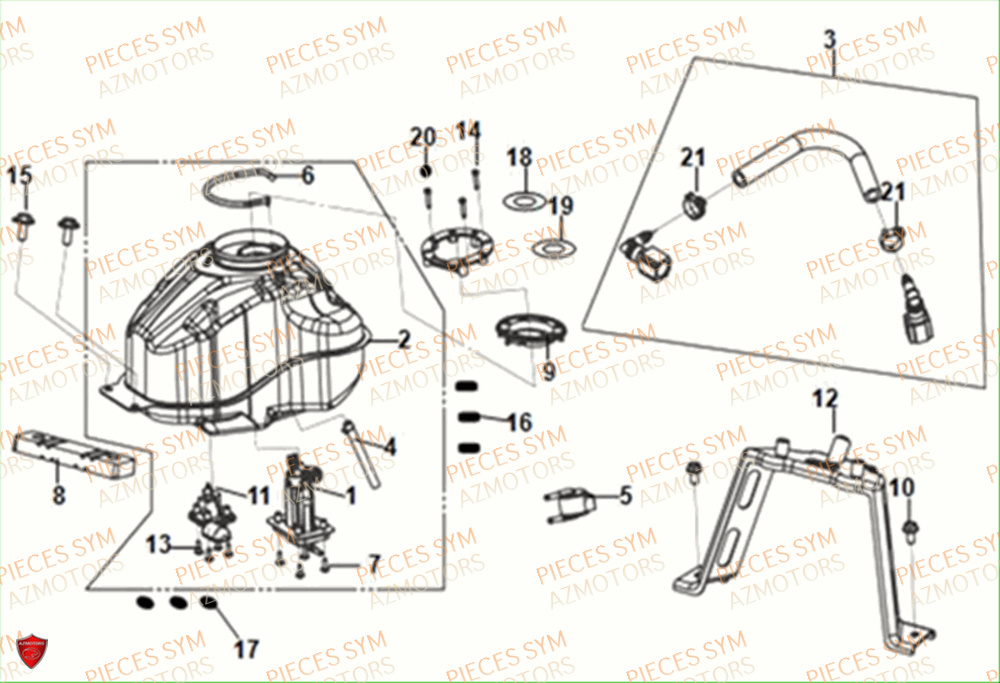 Reservoir A Carburant SYM Pièces NH-X 125I - ME12B1-EU (2019)