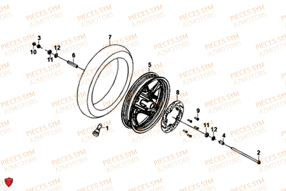 Roue Avant SYM Pièces NH-X 125I - ME12B1-EU (2019)