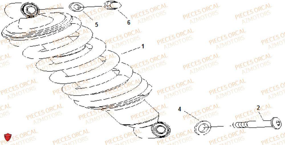 Amortisseur ORCAL Pièces Orcal NK01 125cc 