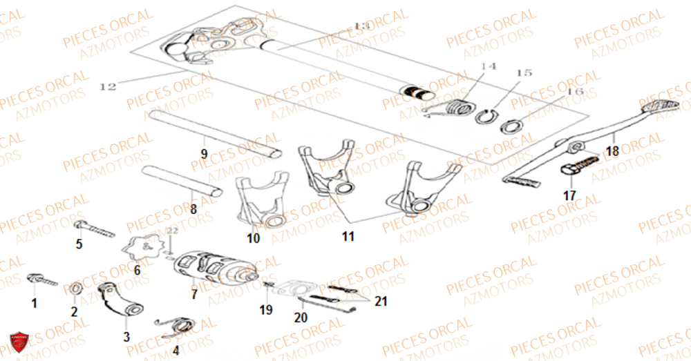 Barillets Fourchettes ORCAL Pièces Orcal NK01 125cc 