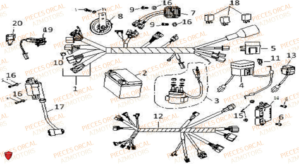 Batterie Systeme Electrique ORCAL Pièces Orcal NK01 125cc 