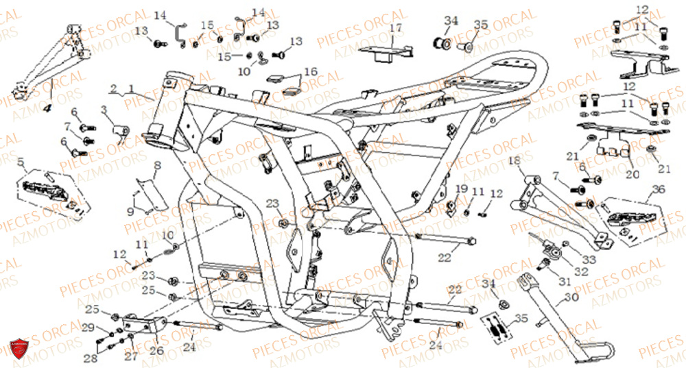 Chassis Cadre ORCAL Pièces Orcal NK01 125cc 
