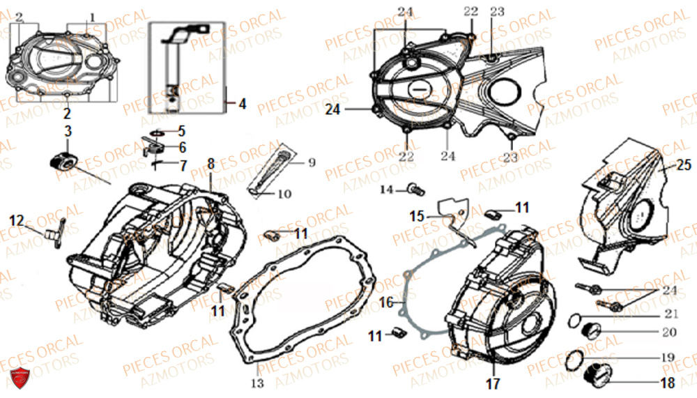 Couvercles De Carters ORCAL Pièces Orcal NK01 125cc 