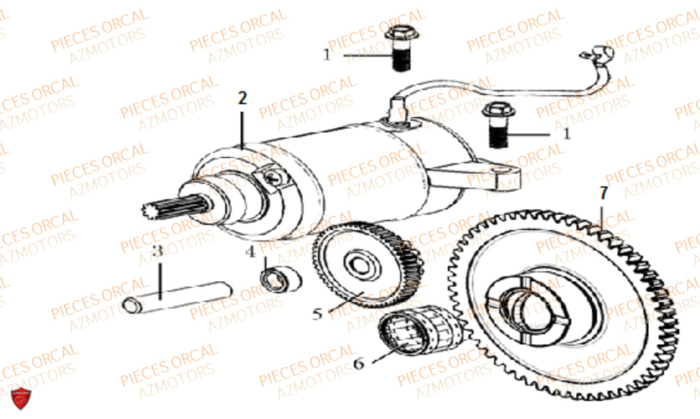 Demarreur ORCAL Pièces Orcal NK01 125cc 