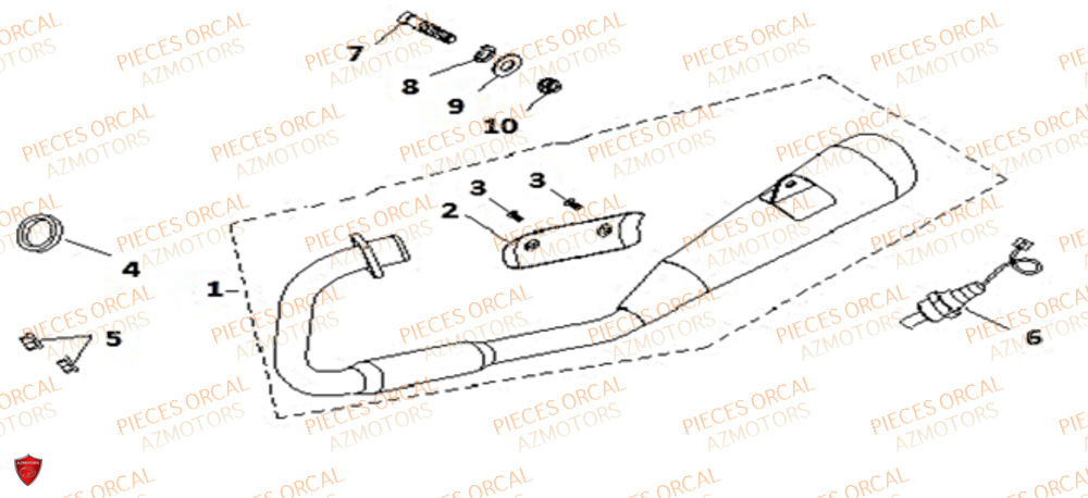 Echappement ORCAL Pièces Orcal NK01 125cc 