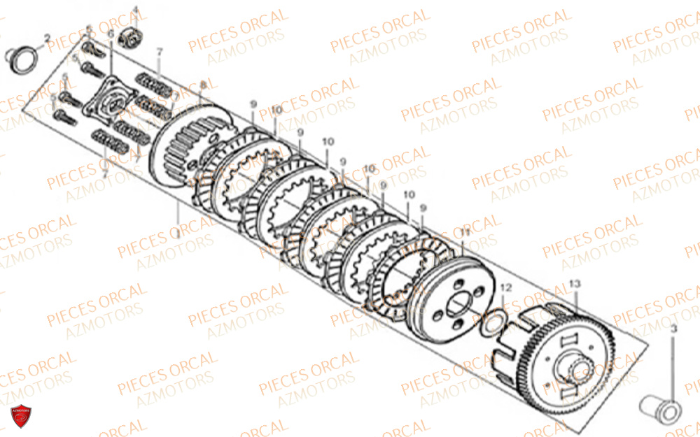 Embrayage ORCAL Pièces Orcal NK01 125cc 