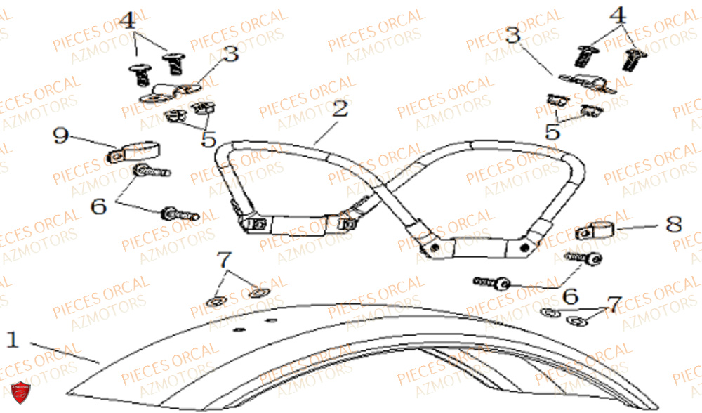 Garde Boue Avant Nk01 ORCAL Pièces Orcal NK01 125cc 