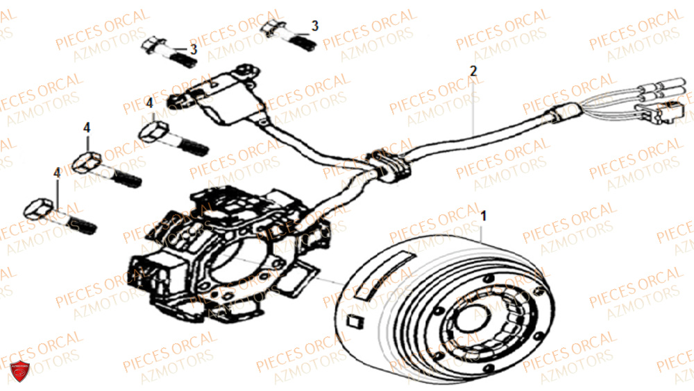 Stator Rotor Allumage ORCAL Pièces Orcal NK01 125cc 