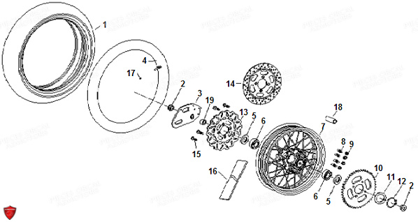 Roue Arriere ORCAL Pièces Orcal NK01 125cc EURO 5