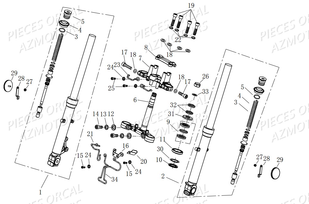 Fourche ORCAL NK01 125 Orcal