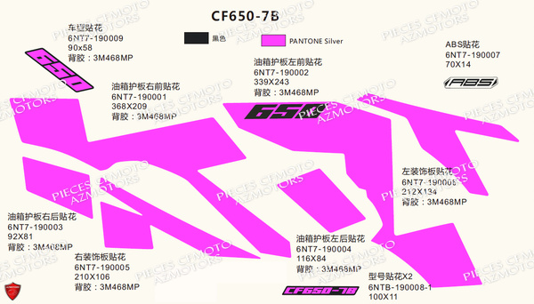 Decors New Pearl Black CFMOTO Pièces Origine CFMOTO 650 NK ABS (2018)
