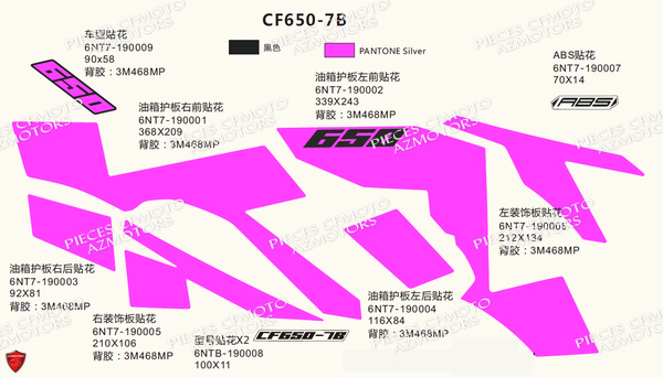 Decors New Pearl White CFMOTO Pièces Origine CFMOTO 650 NK ABS (2018)