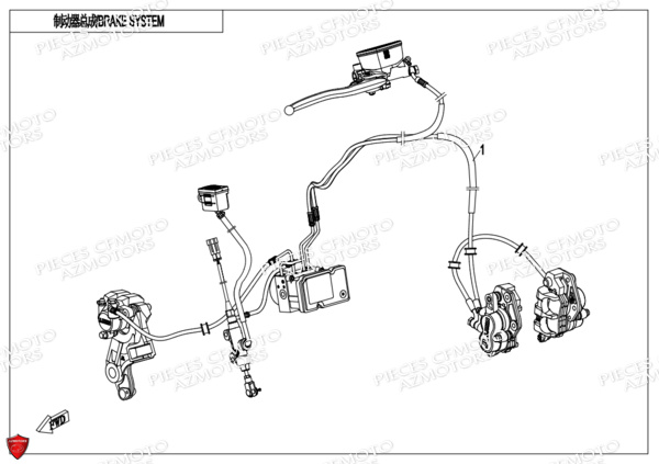 Freinage CFMOTO Pièces Origine CFMOTO 650 NK ABS (2018)