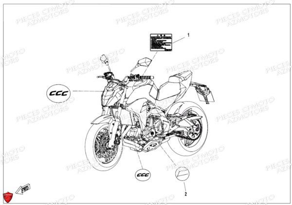 Label CFMOTO Pièces Origine CFMOTO 650 NK ABS (2018)