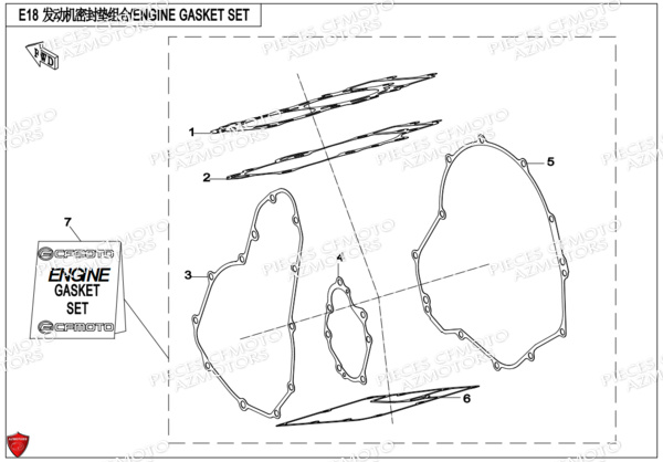 Pochette Joints Moteur CFMOTO Pièces Origine CFMOTO 650 NK ABS (2018)