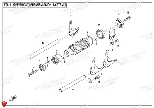 Transmission Barillets Fourchettes CFMOTO Pièces Origine CFMOTO 650 NK ABS (2018)