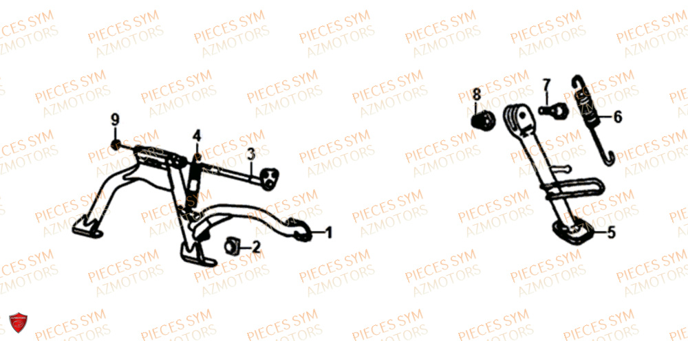 Bequille SYM Pièces ORBIT 50 III - XE05W1-EU (2018-2020)